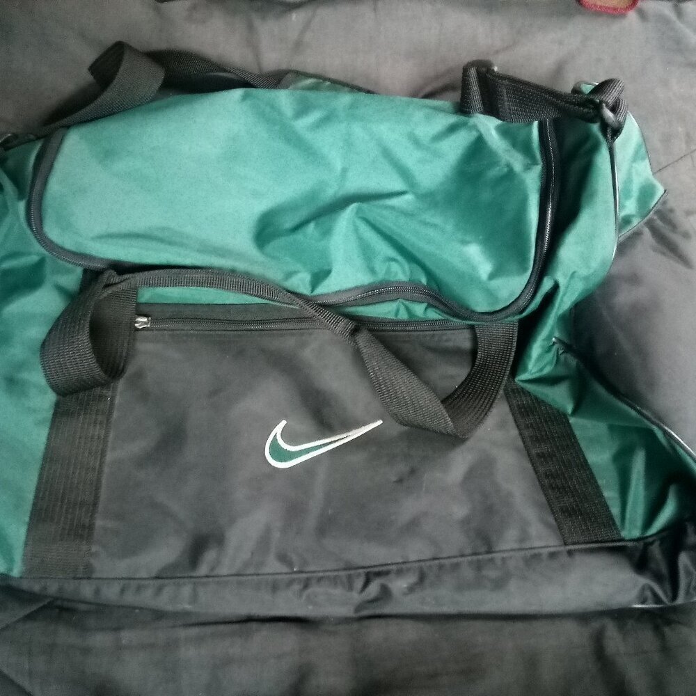 Vintage 90s Nike Swoosh Duffel Bag Teal